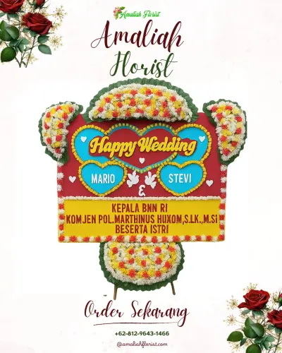 Karangan Papan Bunga Pernikahan di Kalong Ii